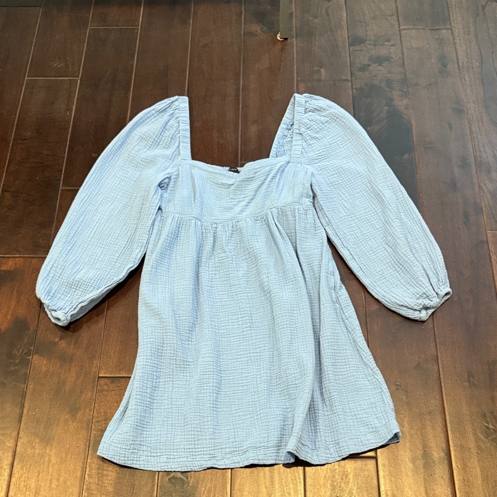 J. Crew Light Blue Square Neck Gauze dress
